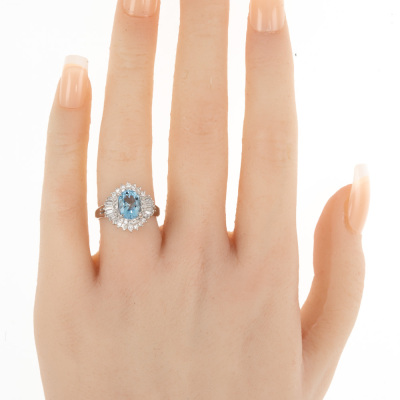 1.43ct Aquamarine and Diamond Ring - 6