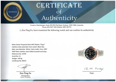 Rolex GMT Master "Pepsi Mens Watch 16700 - 4