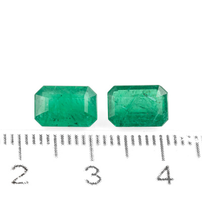 3.70ct Loose Pair of Emeralds GIA - 2
