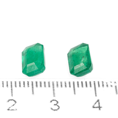 3.70ct Loose Pair of Emeralds GIA - 3