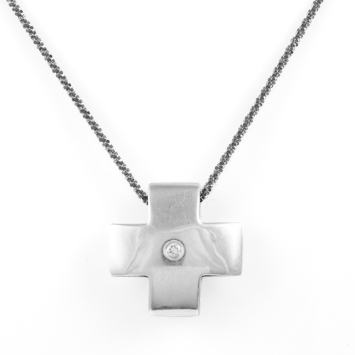 Cross Design Pendant with Diamond