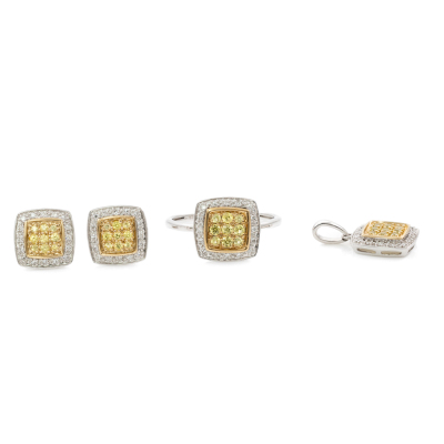 Sapphire Ring, Earring & Pendant Set