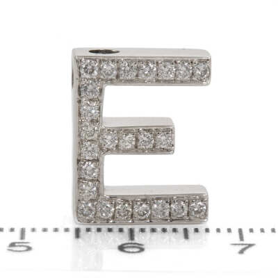 0.48ct Diamond E Pendant - 2