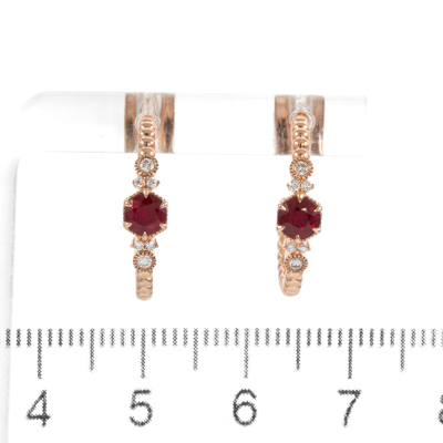 0.61ct Ruby and Diamond Earrings - 2