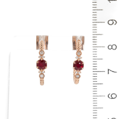 0.61ct Ruby and Diamond Earrings - 3