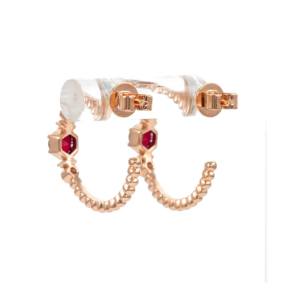 0.61ct Ruby and Diamond Earrings - 4