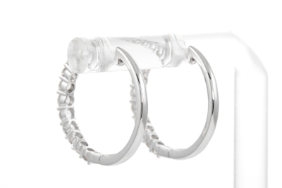 0.99ct Diamond Hoop Earrings - 2