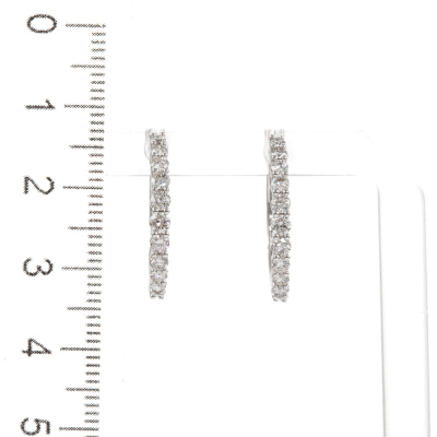 0.99ct Diamond Hoop Earrings - 5