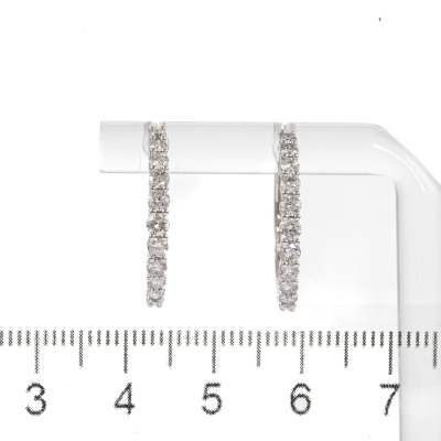 0.99ct Diamond Hoop Earrings - 6