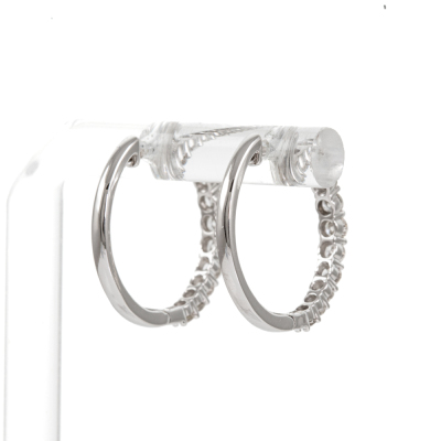 0.99ct Diamond Hoop Earrings - 7