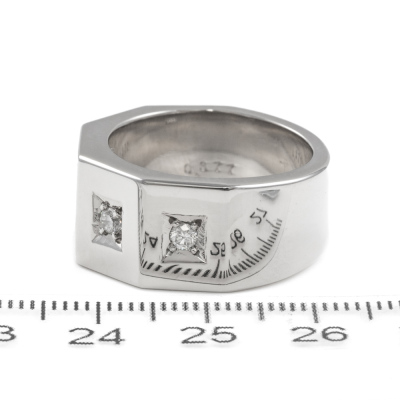 Diamond Mens Platinum Ring, 35.4 grams - 3