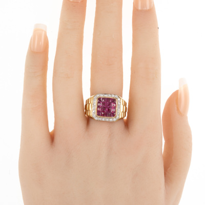 2.50ct Ruby and Diamond Mens Ring 11.2g - 6