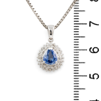 0.78ct Sapphire and Diamond Pendant - 3