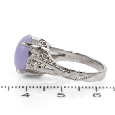 4.98ct Lavender Jade & Diamond Ring - 3