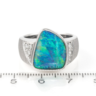 Boulder Opal & Diamond Ring - 2