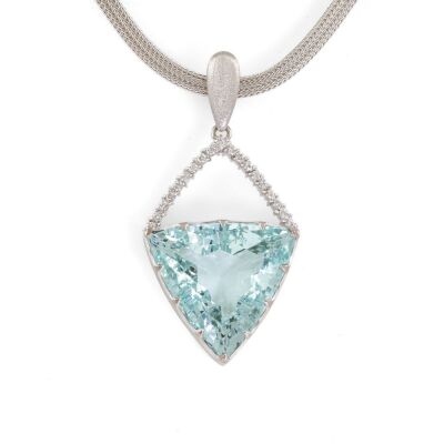 20.40ct Aquamarine and Diamond Pendant