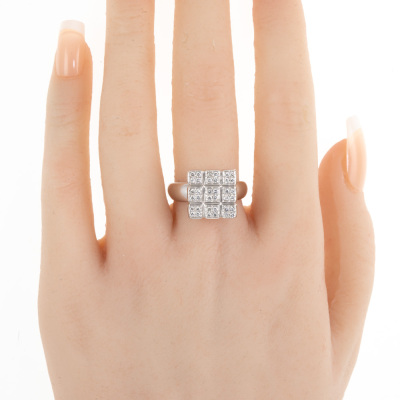 Square Design Diamond Ring - 6