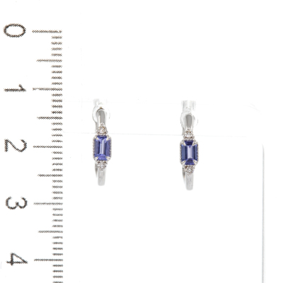 0.31ct Tanzanite and Diamond Earrings - 2