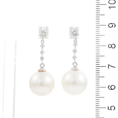 12.2mm South Sea Pearl Drop Earrings - 3