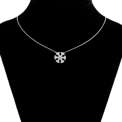 0.20ct Diamond Snowflake Pendant - 5