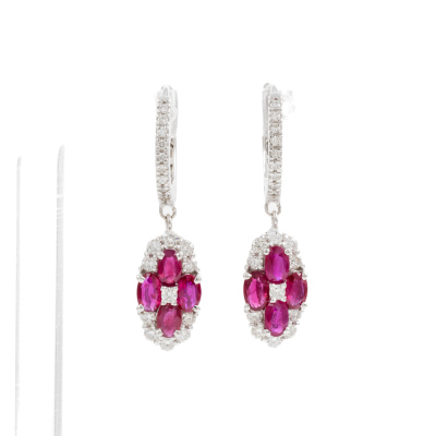 2.13ct Ruby and Diamond Earrings