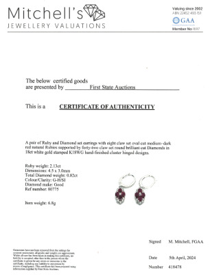 2.13ct Ruby and Diamond Earrings - 4