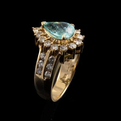 Paraiba 1.83ct & Diamond Ring GIA - 6