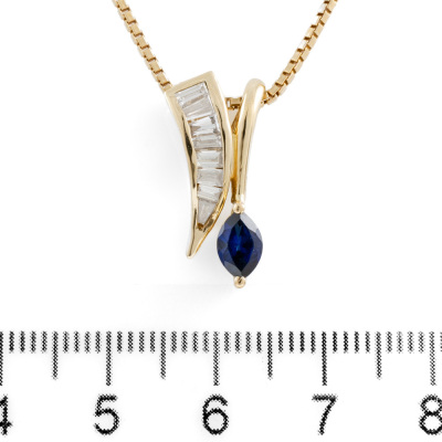 Sapphire and Diamond Pendant - 2