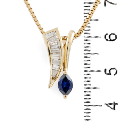 Sapphire and Diamond Pendant - 3
