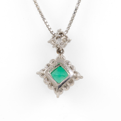 0.69ct Emerald and Diamond Pendant - 4
