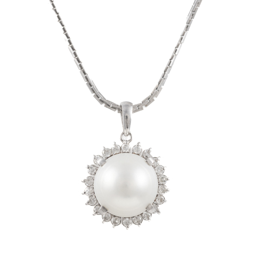 11.6mm South Sea Pearl & Diamond Pendant