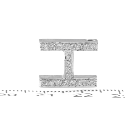 Diamond H Design Pendant - 3