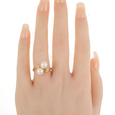 Akoya Pearl and Diamond Ring - 6