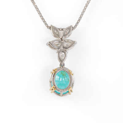 3.78ct Paraiba & Diamond Pendant - 5