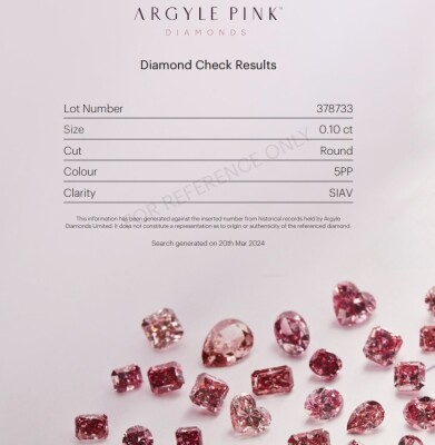 0.10ct 5PP Argyle Pink Diamond - 8