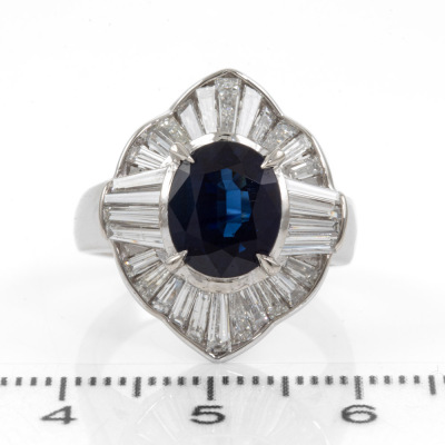 2.85ct Thai Sapphire & Diamond Ring GIA - 2
