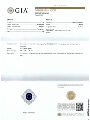 2.85ct Thai Sapphire & Diamond Ring GIA - 4