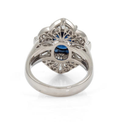 2.85ct Thai Sapphire & Diamond Ring GIA - 5