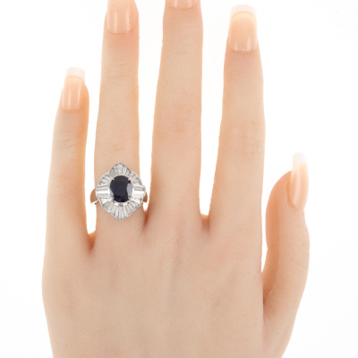2.85ct Thai Sapphire & Diamond Ring GIA - 7