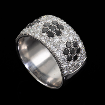 Black & White Diamond Dress Ring - 5