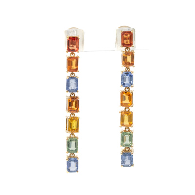4.20ct Multi-coloured Sapphire Earrings