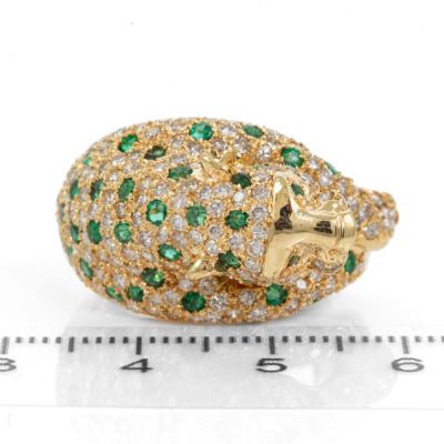 1.25ct Emerald and Diamond Panther Ring - 2