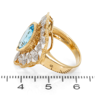 3.74ct Blue Topaz & Diamond Ring - 3