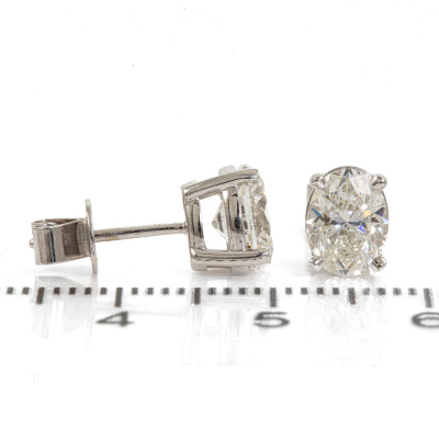 2.02ct Oval Cut Diamond studs GIA H VVS1 - 6