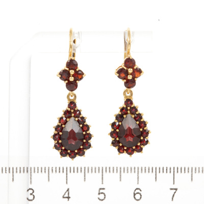 2.50ct Garnet Drop Earrings - 3