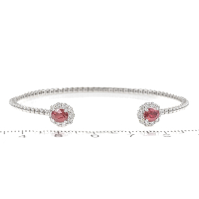 1.06ct Ruby and Diamond Open Bangle - 2