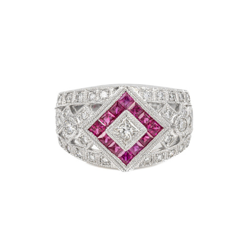 0.62ct Ruby and Diamond Ring