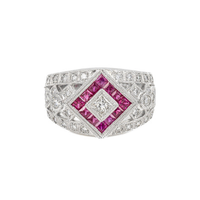 0.62ct Ruby and Diamond Ring