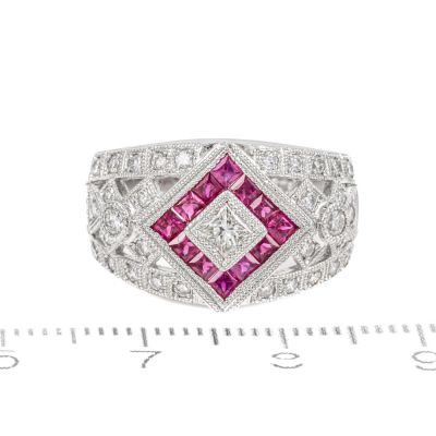 0.62ct Ruby and Diamond Ring - 2