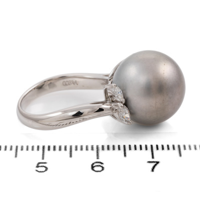 14.2mm Tahitian Pearl and Diamond Ring - 3